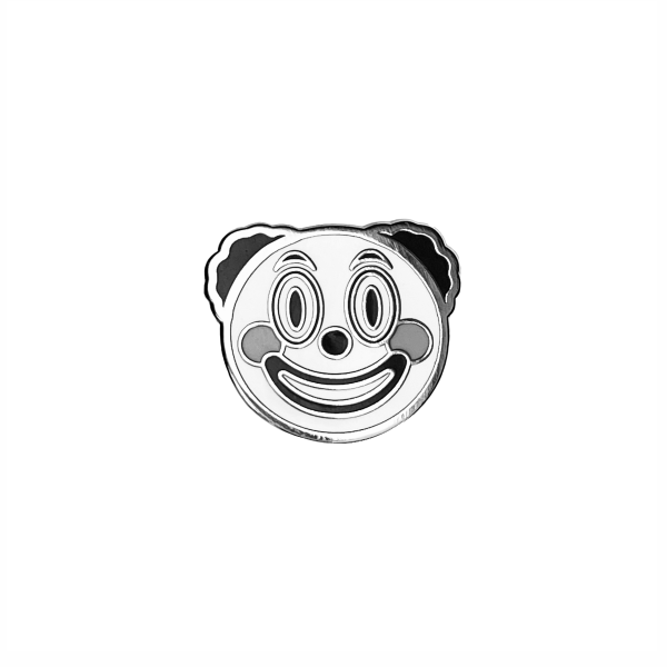 Monochrome Clown Emoji – Enamel Pin