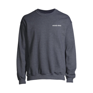 Mostly okay embroidered sweater in charcoal grey